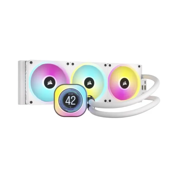 Renderkar Cooling Corsair iCUE LINK H150i LCD Liquid CPU Cooler White 11